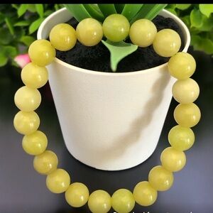 Lemon Jade 8mm Natural Stone Beads Stretchable Bracelet